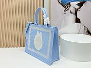 Fortok Dior Large Dior Book Tote with Strap Celestial Blue Dior Oblique Embroidery with White Lace and Dior Médaillon 41*14*32cm - 4