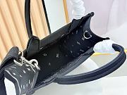 Fortok Dior Dioramour Small Dior Book Tote with Strap Black Multicolor Revolution Flowers Embroidery 26*8*22cm - 2