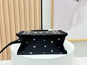 Fortok Dior Dioramour Small Dior Book Tote with Strap Black Multicolor Revolution Flowers Embroidery 26*8*22cm - 4