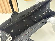 Fortok Dior Dioramour Medium Dior Book Tote with Strap Black Multicolor Revolution Flowers Embroidery 36*27*16cm - 2