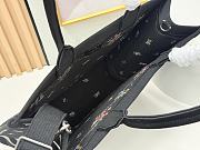 Fortok Dior Dioramour Large Dior Book Tote with Strap Black Multicolor Revolution Flowers Embroidery 41*14*32cm - 5