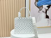 Fortok Dior Dioramour Small Dior Book Tote with Strap White Multicolor Revolution Flowers Embroidery 26*8*22cm - 2