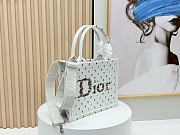 Fortok Dior Dioramour Small Dior Book Tote with Strap White Multicolor Revolution Flowers Embroidery 26*8*22cm - 5