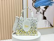 Fortok Dior Small Book Tote with Strap Buttercup Dior Embroidery and White Dior Médaillon 26*8*22cm - 1
