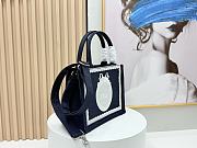 Fortok Dior Small Dior Book Tote with Strap Blue Dior Oblique Embroidery with White Lace and Dior Médaillon 26*8*22cm - 6