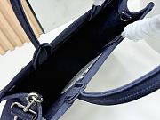 Fortok Dior Medium Dior Book Tote with Strap Blue Dior Oblique Embroidery with White Lace and Dior Médaillon 36*27*16cm - 5