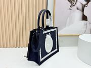 Fortok Dior Medium Dior Book Tote with Strap Blue Dior Oblique Embroidery with White Lace and Dior Médaillon 36*27*16cm - 4