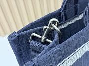 Fortok Dior Large Dior Book Tote with Strap Blue Dior Oblique Embroidery with White Lace and Dior Médaillon 41*14*32cm - 6