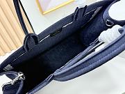 Fortok Dior Large Dior Book Tote with Strap Blue Dior Oblique Embroidery with White Lace and Dior Médaillon 41*14*32cm - 2