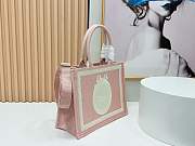Fortok Dior Medium Book Tote with Strap Celestial Pink Dior Oblique Embroidery with White Lace and Dior Médaillon 36*27*16cm - 6