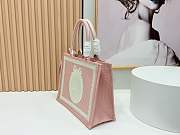 Fortok Dior Medium Book Tote with Strap Celestial Pink Dior Oblique Embroidery with White Lace and Dior Médaillon 36*27*16cm - 5