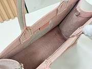 Fortok Dior Medium Book Tote with Strap Celestial Pink Dior Oblique Embroidery with White Lace and Dior Médaillon 36*27*16cm - 4