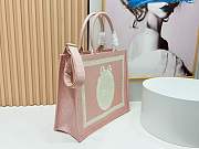 Fortok Dior Large Book Tote with Strap Celestial Pink Dior Oblique Embroidery with White Lace and Dior Médaillon 41*14*32cm - 5