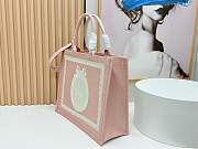 Fortok Dior Large Book Tote with Strap Celestial Pink Dior Oblique Embroidery with White Lace and Dior Médaillon 41*14*32cm - 2
