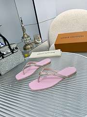 Fortok Louis Vuitton Gaia Flat Thongs Pink - 5