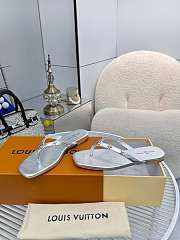 Fortok Louis Vuitton Gaia Flat Thongs Silver - 6