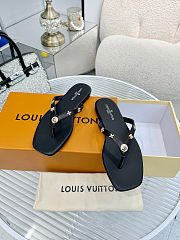 Fortok Louis Vuitton Gaia Flat Thongs Black - 1