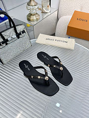 Fortok Louis Vuitton Gaia Flat Thongs Black - 6
