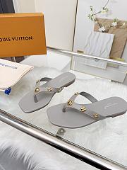 Fortok Louis Vuitton Gaia Flat Thongs Grey - 6