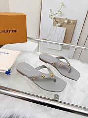 Fortok Louis Vuitton Gaia Flat Thongs Grey - 5