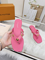 Fortok Louis Vuitton Gaia Flat Thongs Hot Pink - 6