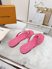 Fortok Louis Vuitton Gaia Flat Thongs Hot Pink - 5