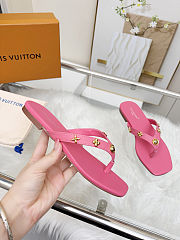 Fortok Louis Vuitton Gaia Flat Thongs Hot Pink - 4