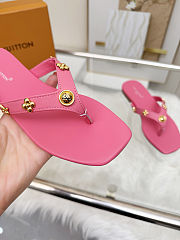 Fortok Louis Vuitton Gaia Flat Thongs Hot Pink - 2