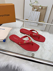 Fortok Louis Vuitton Gaia Flat Thongs Red - 6