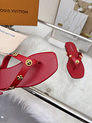 Fortok Louis Vuitton Gaia Flat Thongs Red - 5