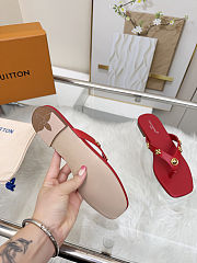 Fortok Louis Vuitton Gaia Flat Thongs Red - 3