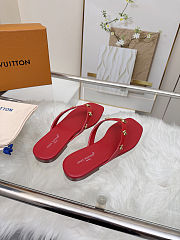Fortok Louis Vuitton Gaia Flat Thongs Red - 4