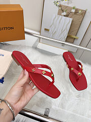 Fortok Louis Vuitton Gaia Flat Thongs Red - 2