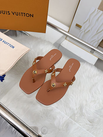 Fortok Louis Vuitton Gaia Flat Thongs Brown