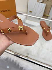 Fortok Louis Vuitton Gaia Flat Thongs Brown - 6