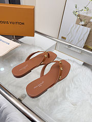 Fortok Louis Vuitton Gaia Flat Thongs Brown - 4