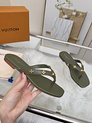 Fortok Louis Vuitton Gaia Flat Thongs Olvie Green - 6