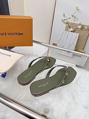 Fortok Louis Vuitton Gaia Flat Thongs Olvie Green - 3