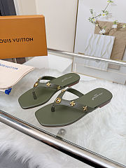 Fortok Louis Vuitton Gaia Flat Thongs Olvie Green - 2