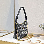Fortok 30 Montaigne Diorling Mini Bag with Chain Blue Dior Oblique Jacquard 21x17x7cm - 6
