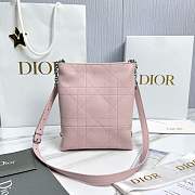 Fortok Dior Small Vertical Dior Trianon Bag Chain Pink Flat Macrocannage Lambskin 18 x 21 x 7cm - 1