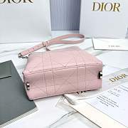 Fortok Dior Small Vertical Dior Trianon Bag Chain Pink Flat Macrocannage Lambskin 18 x 21 x 7cm - 6