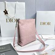 Fortok Dior Small Vertical Dior Trianon Bag Chain Pink Flat Macrocannage Lambskin 18 x 21 x 7cm - 3