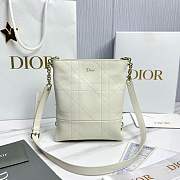 Fortok Dior Small Vertical Dior Trianon Bag Chain Latte Flat Macrocannage Lambskin 18 x 21 x 7cm - 1