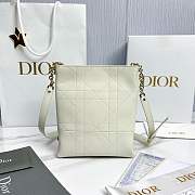 Fortok Dior Small Vertical Dior Trianon Bag Chain Latte Flat Macrocannage Lambskin 18 x 21 x 7cm - 6