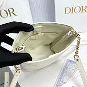 Fortok Dior Small Vertical Dior Trianon Bag Chain Latte Flat Macrocannage Lambskin 18 x 21 x 7cm - 4