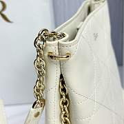 Fortok Dior Small Vertical Dior Trianon Bag Chain Latte Flat Macrocannage Lambskin 18 x 21 x 7cm - 3