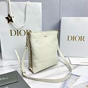 Fortok Dior Small Vertical Dior Trianon Bag Chain Latte Flat Macrocannage Lambskin 18 x 21 x 7cm - 2