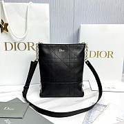 Fortok Dior Small Vertical Dior Trianon Bag Chain Black Flat Macrocannage Lambskin 18 x 21 x 7cm - 1