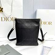 Fortok Dior Small Vertical Dior Trianon Bag Chain Black Flat Macrocannage Lambskin 18 x 21 x 7cm - 3